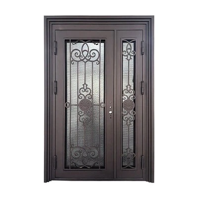 Portes d'entrada de ferro forjat personalitzades de forma quadrada